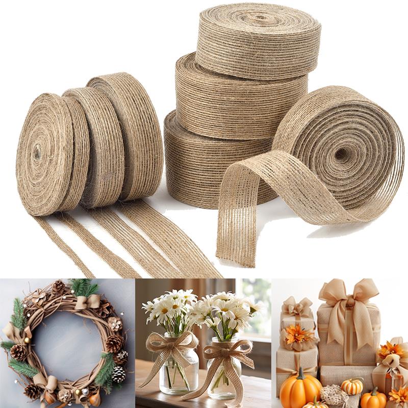 Wedding Ceremony Supply - 10M/Roll Jute Burlap Rolls Hessian Ribbon