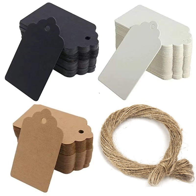 Wedding Favor Box - 100PCS Kraft Paper Tag with String