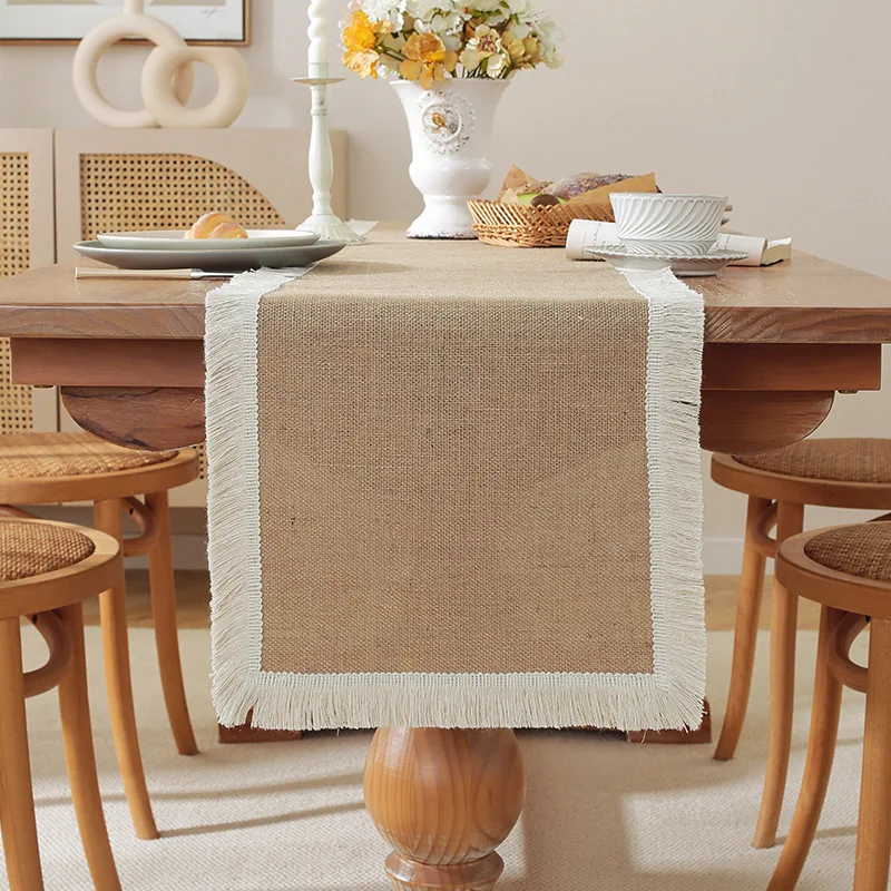 Wedding Ceremony Supply - Natural Jute Table Runner with Tassels