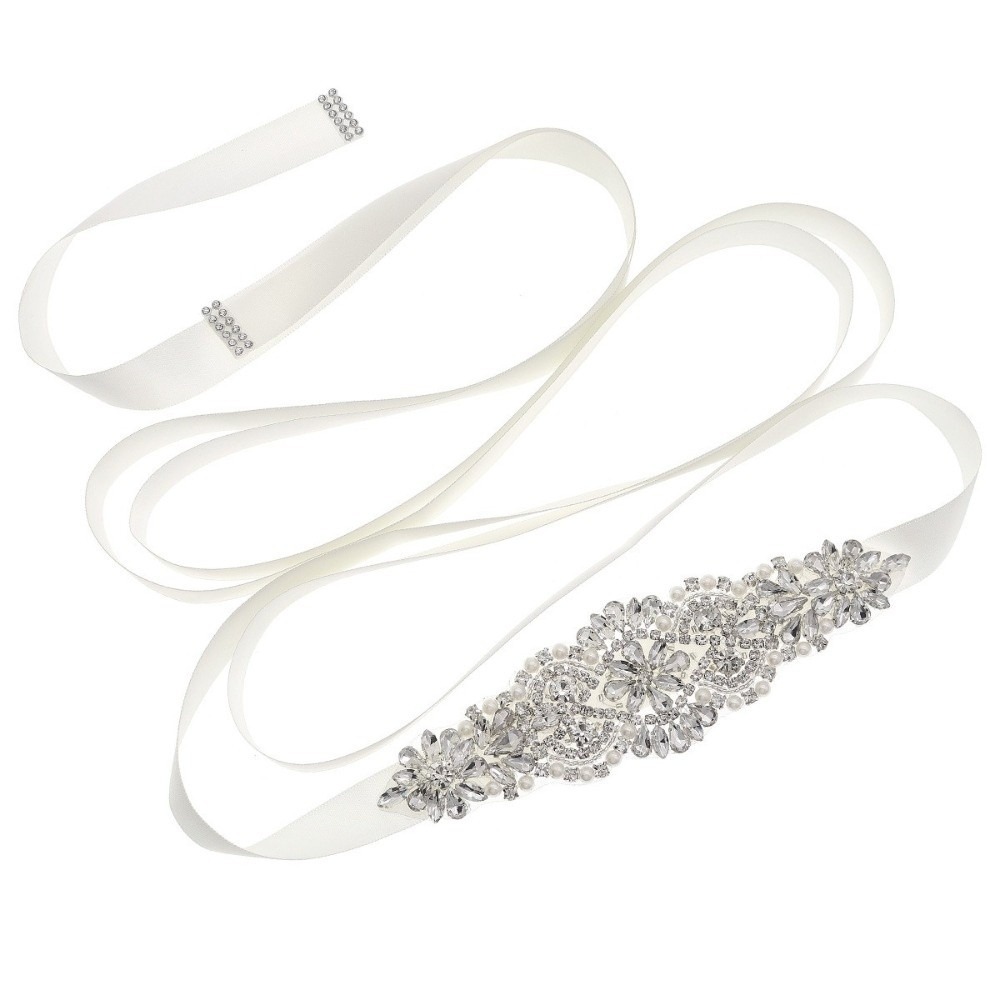 Bridal Sash Ribbon - Fashion Ribbon Bridal Belt Silver Korean