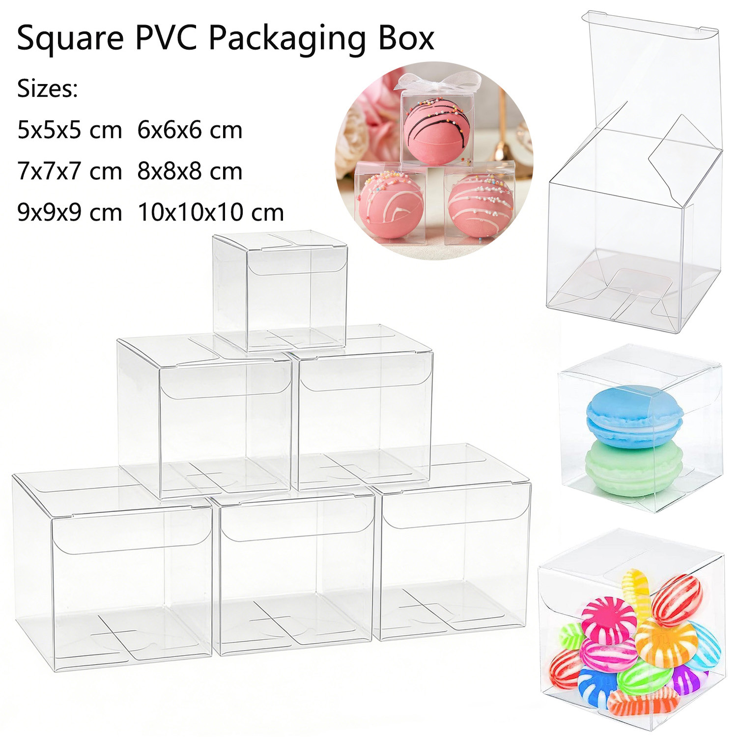 10-50pcs Transparents Square P - огляд і ціна Wedding Favor Box