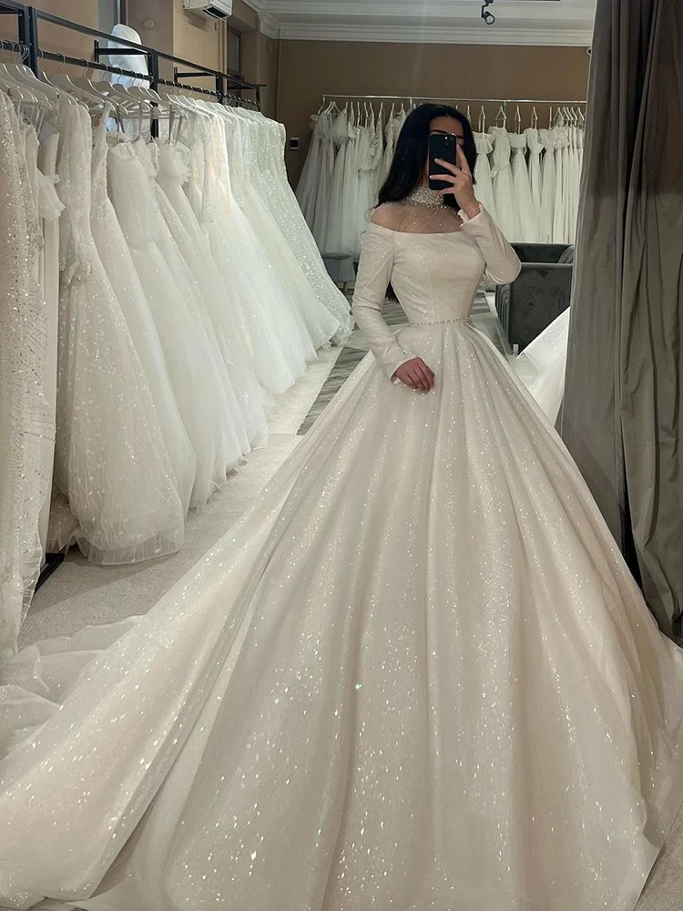 High-Neck Wedding Dress Organz - огляд і ціна Bridal Sash Ribbon