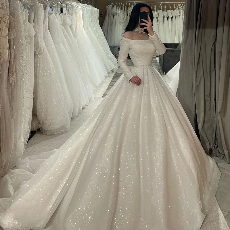 High-Neck Wedding Dress Organz - огляд і ціна Bridal Sash Ribbon
