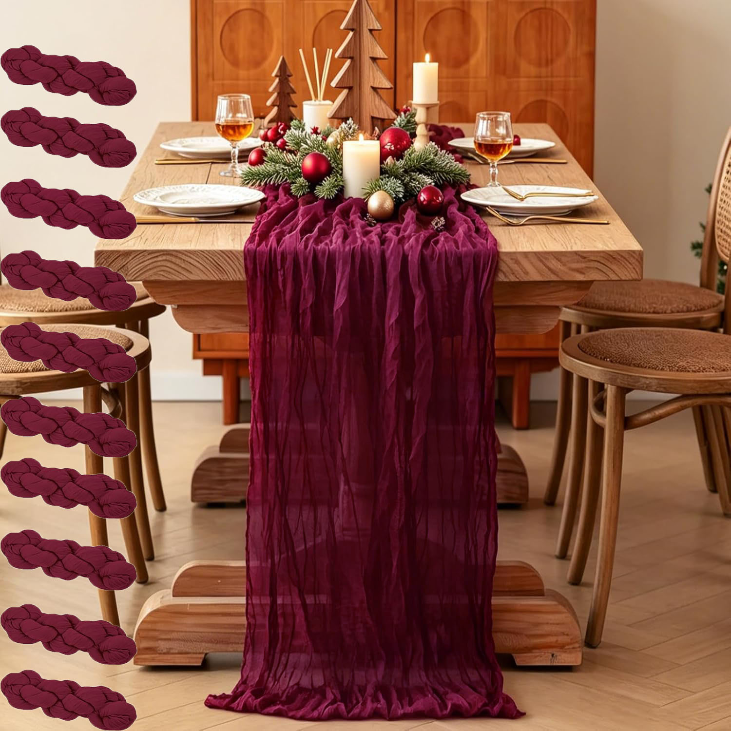 10Pcs Cheesecloth Table Runner - огляд і ціна Wedding Ceremony Supply
