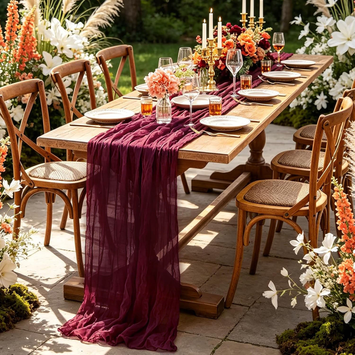 10Pcs Cheesecloth Table Runner - огляд і ціна Wedding Ceremony Supply