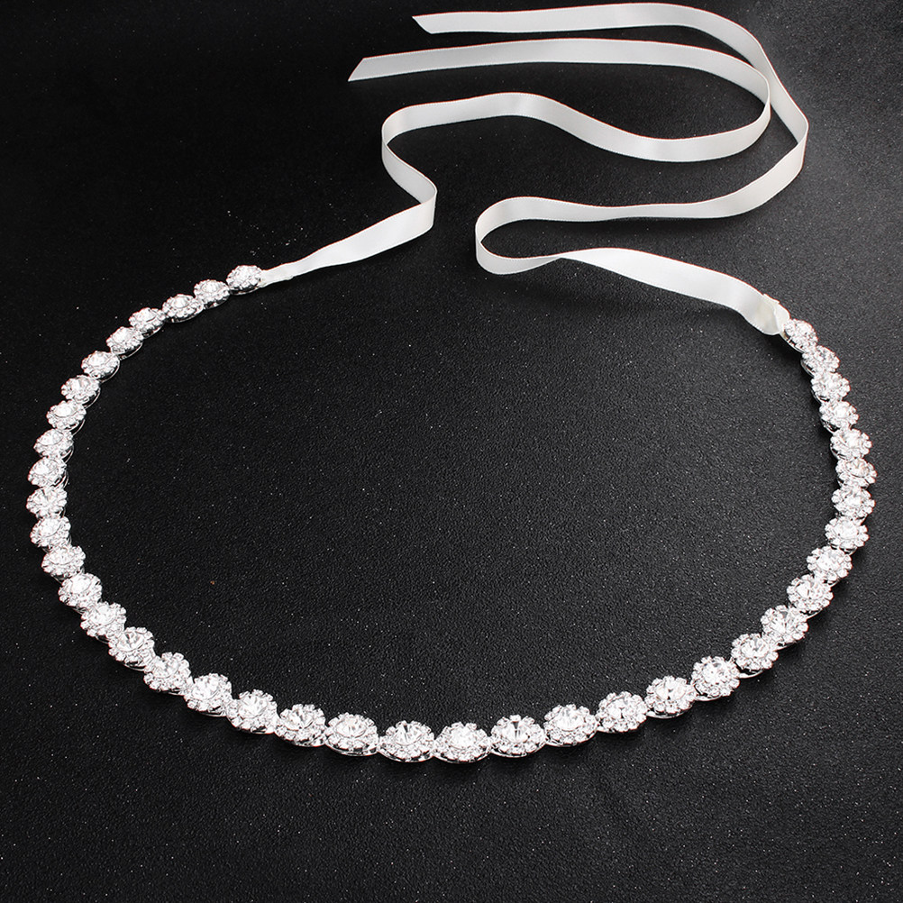Crystal Bridal Belt Silver Rib - огляд і ціна Bridal Sash Ribbon