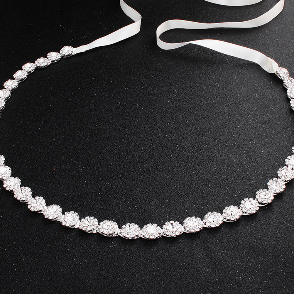 Crystal Bridal Belt Silver Rib - огляд і ціна Bridal Sash Ribbon