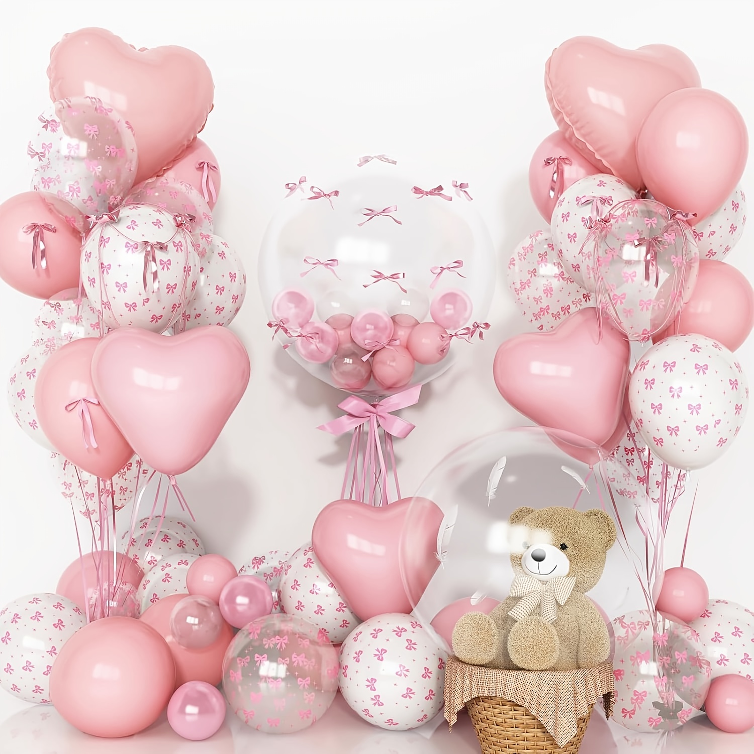 34pcs Clear Bow Heart Foil Lat - огляд і ціна Wedding Supply Bulk